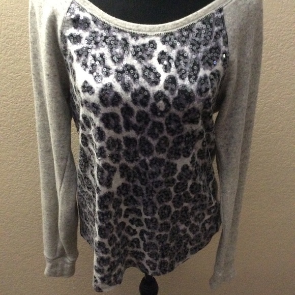 Express Animal print sequin top. - Picture 2 of 5